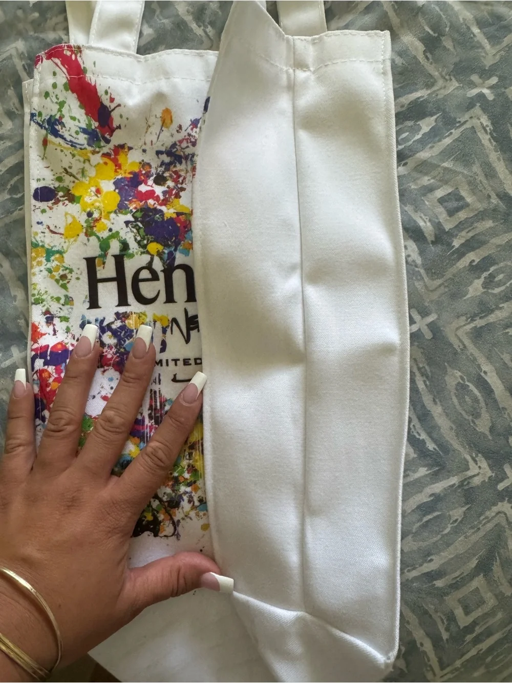 hennessy canvas tote by jon one with Multicolor Paint Splatter